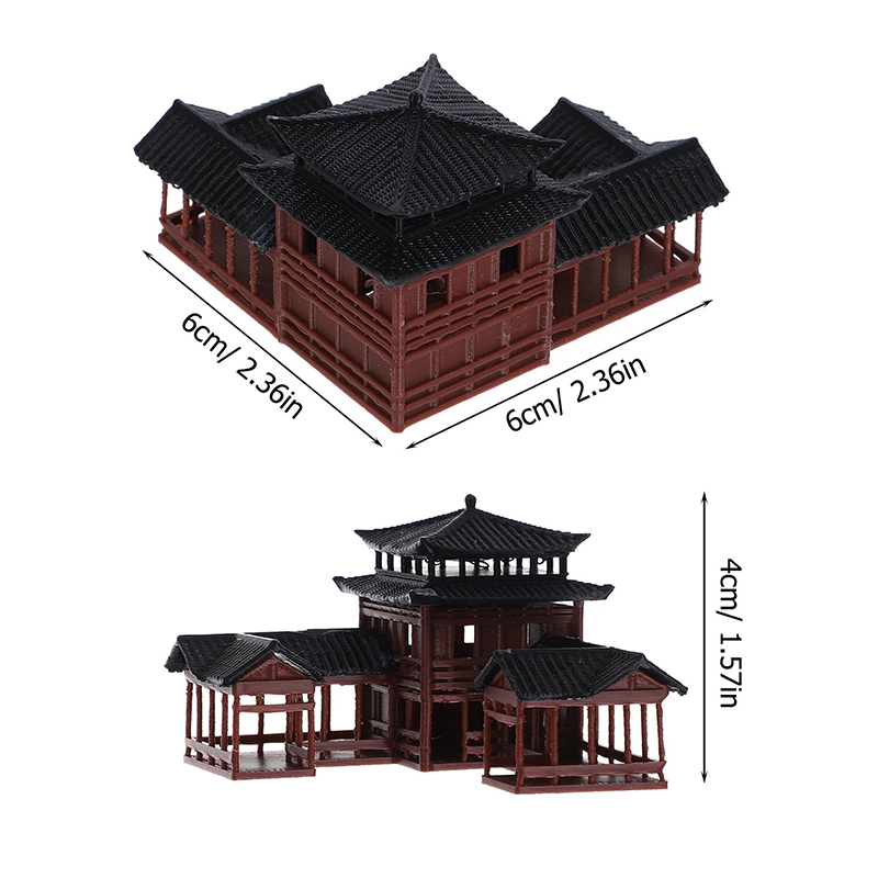 Aquarium Moss - Oud bouwmodel Miniatuur Japans paviljoen Decoraties